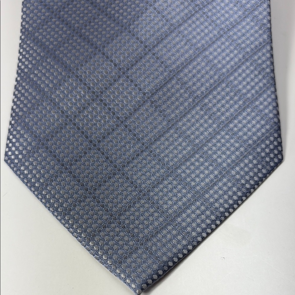 XL Elegant Italian Blue Patterned Silk Tie